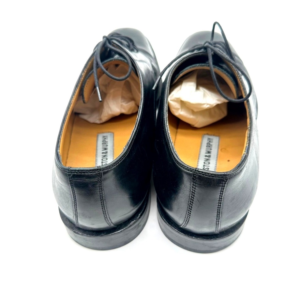 Johnston & Murphy Men's Black Leather Cap Toe 10M Dress Shoes 15 0671 - Picture 3 of 5